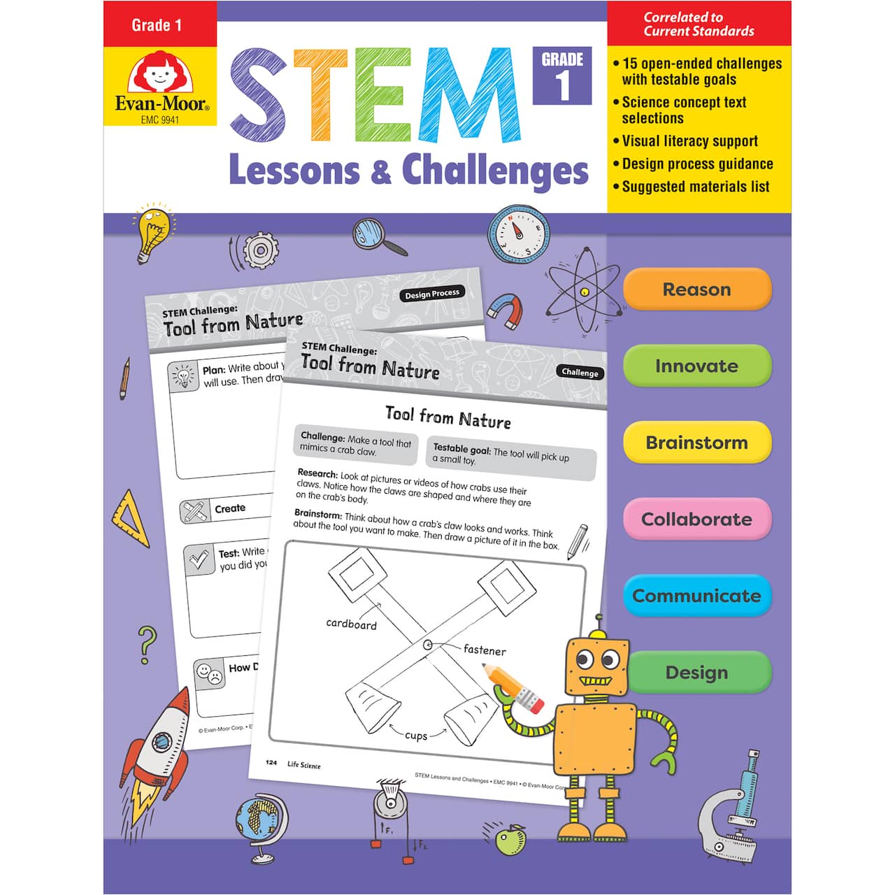 Evan-Moor® STEM Lessons & Challenges, Grade 1